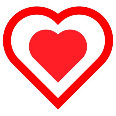 Kırmızı kalp aşk ikonu. Sevgililer Günü için tasarım ögesi