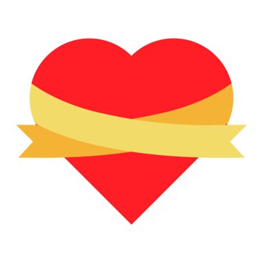 Kırmızı kalp aşk ikonu. Sevgililer Günü için tasarım ögesi