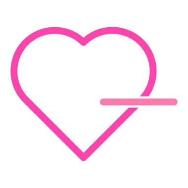 Sevgililer Günü için beyaz arkaplanda izole edilmiş pembe aşk simgesi