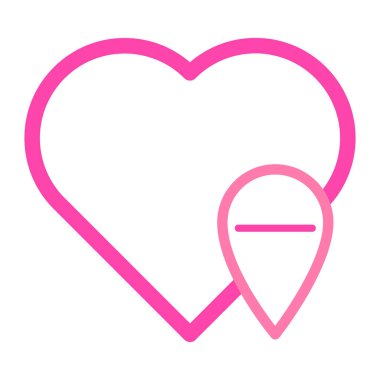 Sevgililer Günü için beyaz arkaplanda izole edilmiş pembe aşk simgesi