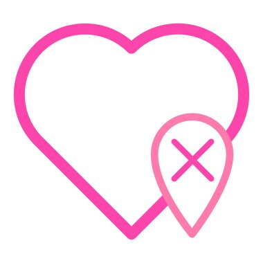 Sevgililer Günü için beyaz arkaplanda izole edilmiş pembe aşk simgesi