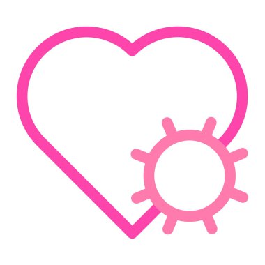 Sevgililer Günü için beyaz arkaplanda izole edilmiş pembe aşk simgesi