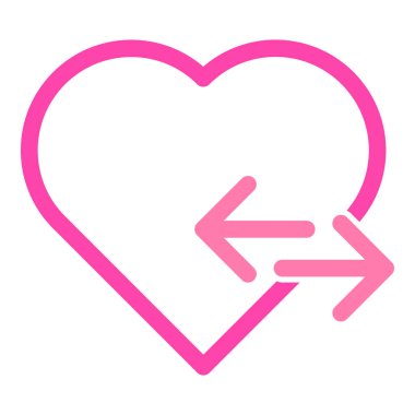 Sevgililer Günü için beyaz arkaplanda izole edilmiş pembe aşk simgesi