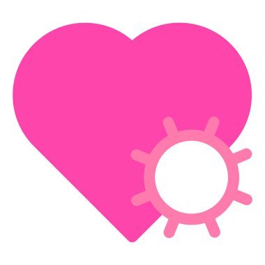 Sevgililer Günü için beyaz arkaplanda izole edilmiş düz stil aşk simgesi