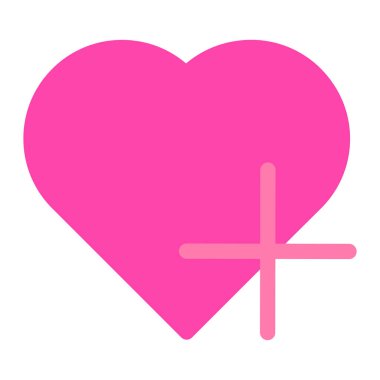 Sevgililer Günü için beyaz arkaplanda izole edilmiş düz stil aşk simgesi