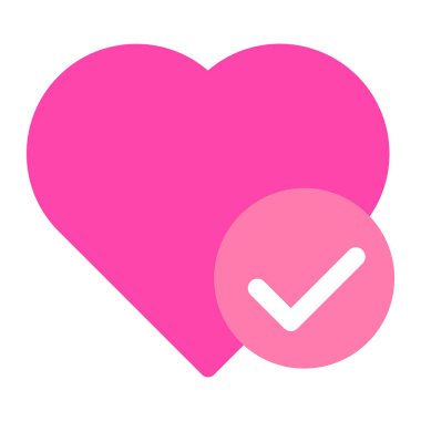 Sevgililer Günü için beyaz arkaplanda izole edilmiş düz stil aşk simgesi