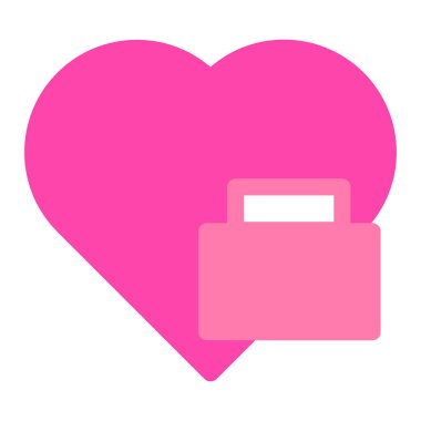 Sevgililer Günü için beyaz arkaplanda izole edilmiş düz stil aşk simgesi