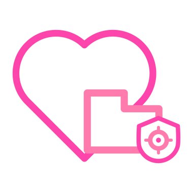 dizin dosya dosyası illüstrasyonlu kalp pembe ve mor çizgi biçimi simgesi