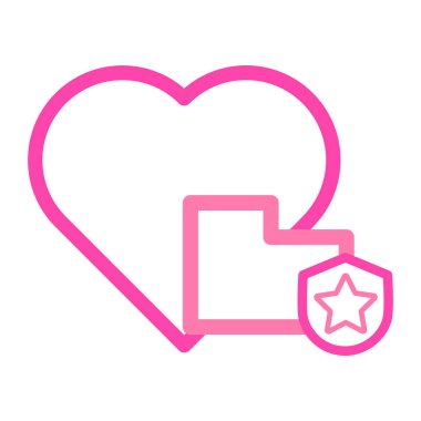 dizin dosya dosyası illüstrasyonlu kalp pembe ve mor çizgi biçimi simgesi