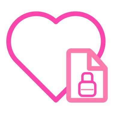 Dosya belgesi illüstrasyon pembe ve mor çizgi biçimi olan kalp