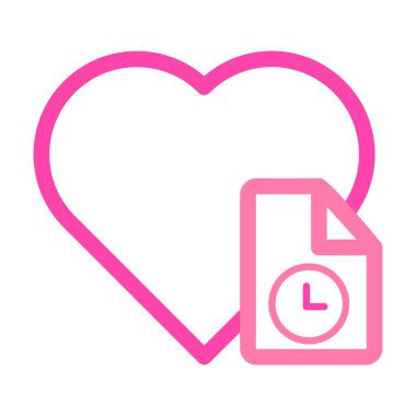 Dosya belgesi illüstrasyon pembe ve mor çizgi biçimi olan kalp