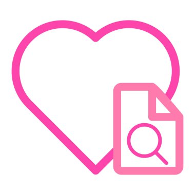 Dosya belgesi illüstrasyon pembe ve mor çizgi biçimi olan kalp