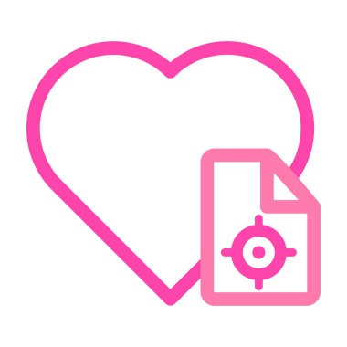 Dosya belgesi illüstrasyon pembe ve mor çizgi biçimi olan kalp