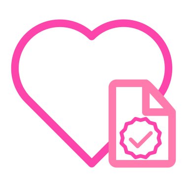 Dosya belgesi illüstrasyon pembe ve mor çizgi biçimi olan kalp