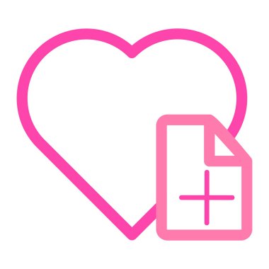 Dosya belgesi illüstrasyon pembe ve mor çizgi biçimi olan kalp
