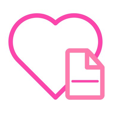 Dosya belgesi illüstrasyon pembe ve mor çizgi biçimi olan kalp