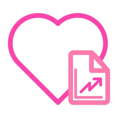 Dosya belgesi illüstrasyon pembe ve mor çizgi biçimi olan kalp