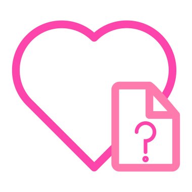 Dosya belgesi illüstrasyon pembe ve mor çizgi biçimi olan kalp