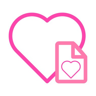 Dosya belgesi illüstrasyon pembe ve mor çizgi biçimi olan kalp