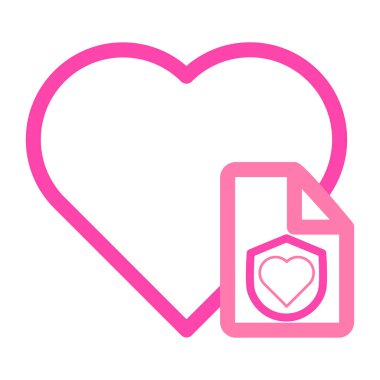 Dosya belgesi illüstrasyon pembe ve mor çizgi biçimi olan kalp