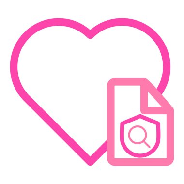 Dosya belgesi illüstrasyon pembe ve mor çizgi biçimi olan kalp
