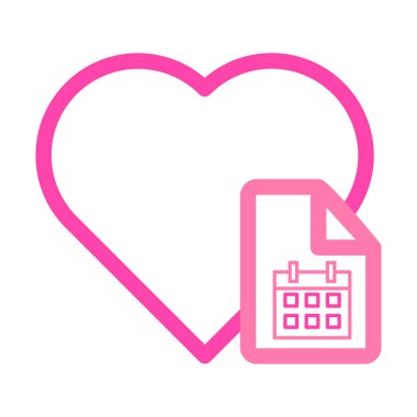 Dosya belgesi illüstrasyon pembe ve mor çizgi biçimi olan kalp