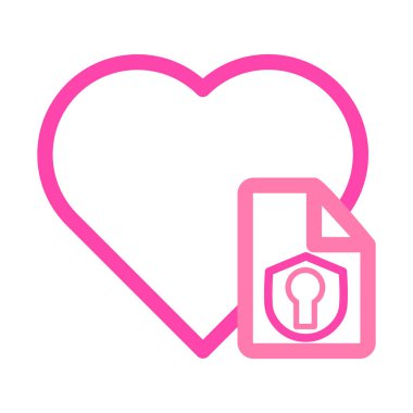 Dosya belgesi illüstrasyon pembe ve mor çizgi biçimi olan kalp