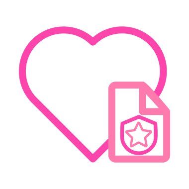 Dosya belgesi illüstrasyon pembe ve mor çizgi biçimi olan kalp