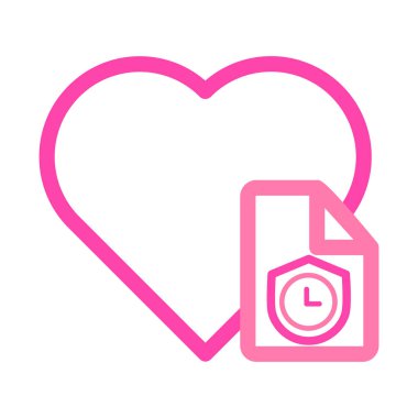 Dosya belgesi illüstrasyon pembe ve mor çizgi biçimi olan kalp