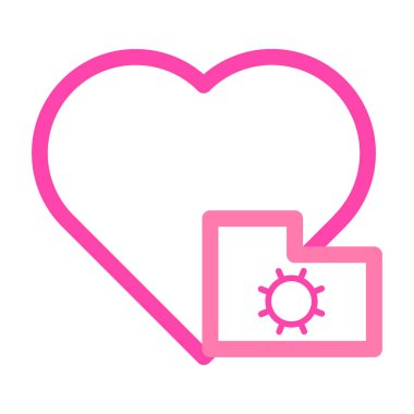 dizin dosya dosyası illüstrasyonlu kalp pembe ve mor çizgi biçimi simgesi