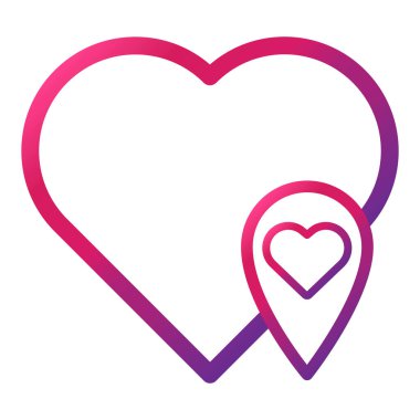 beyaz arkaplanda izole edilmiş gradyan tarzı aşk simgesi