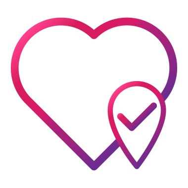 beyaz arkaplanda izole edilmiş gradyan tarzı aşk simgesi