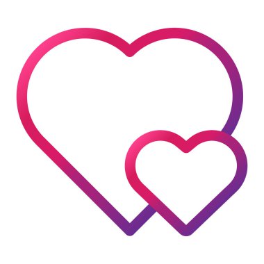 beyaz arkaplanda izole edilmiş gradyan tarzı aşk simgesi