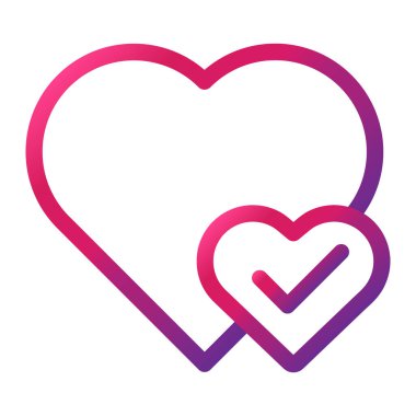 beyaz arkaplanda izole edilmiş gradyan tarzı aşk simgesi