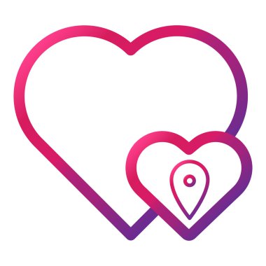 beyaz arkaplanda izole edilmiş gradyan tarzı aşk simgesi