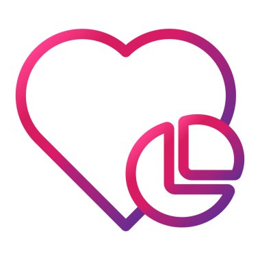 beyaz arkaplanda izole edilmiş gradyan tarzı aşk simgesi