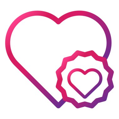 beyaz arkaplanda izole edilmiş gradyan tarzı aşk simgesi