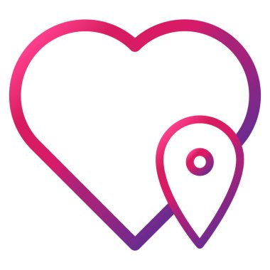 beyaz arkaplanda izole edilmiş gradyan tarzı aşk simgesi