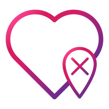 beyaz arkaplanda izole edilmiş gradyan tarzı aşk simgesi