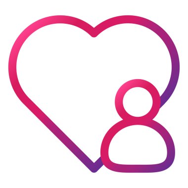 beyaz arkaplanda izole edilmiş gradyan tarzı aşk simgesi