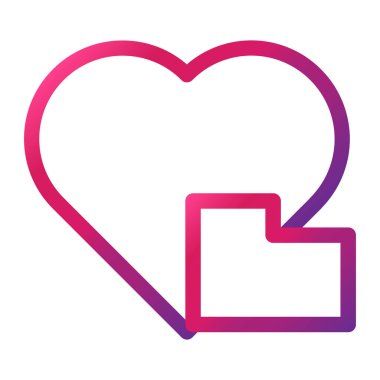 beyaz arkaplanda izole edilmiş gradyan tarzı aşk simgesi