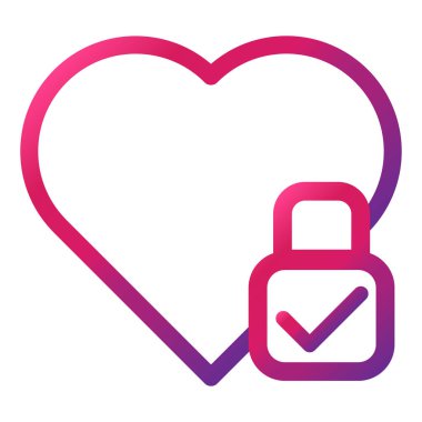 beyaz arkaplanda izole edilmiş gradyan tarzı aşk simgesi