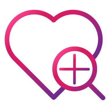 beyaz arkaplanda izole edilmiş gradyan tarzı aşk simgesi