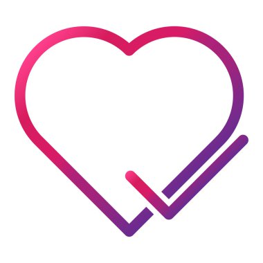 beyaz arkaplanda izole edilmiş gradyan tarzı aşk simgesi