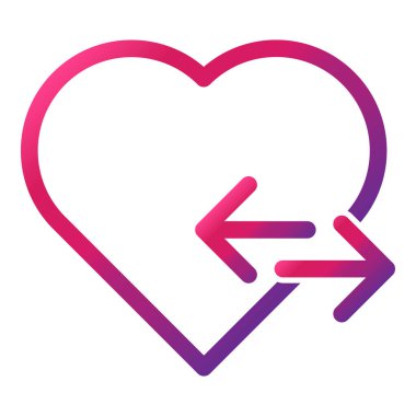 beyaz arkaplanda izole edilmiş gradyan tarzı aşk simgesi