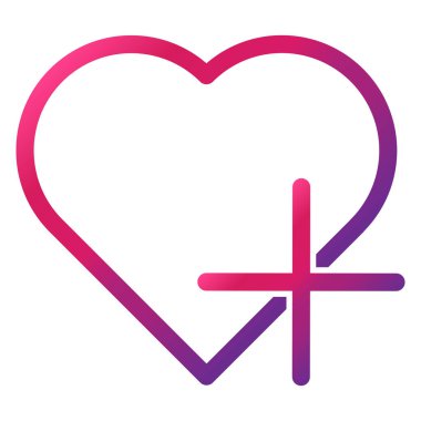 beyaz arkaplanda izole edilmiş gradyan tarzı aşk simgesi