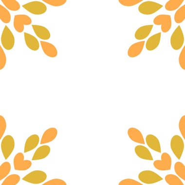 güzel çiçek yaprağı çerçeve dekorasyonu