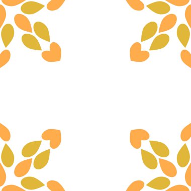 güzel çiçek yaprağı çerçeve dekorasyonu