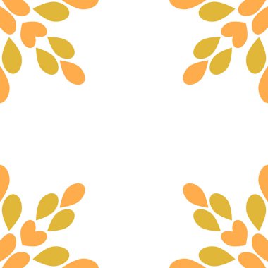 güzel çiçek yaprağı çerçeve dekorasyonu