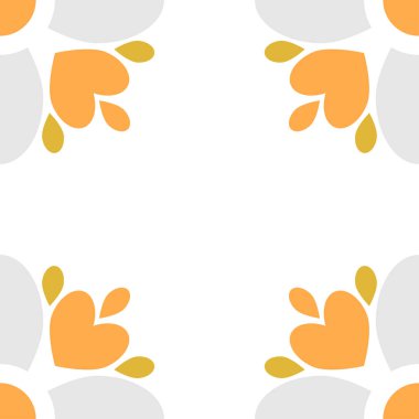 güzel çiçek yaprağı çerçeve dekorasyonu